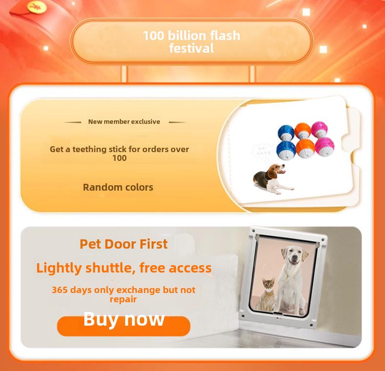 Anti-Bite Pet Screen Door: Small/Large Dog & Cat Entry with Anti-Mosquito Feature.
