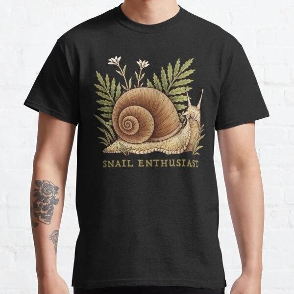 Snail Enthusiast Cute Snail Fern Slug Snail Cottagecore Classic T-Shirt S-3XL S