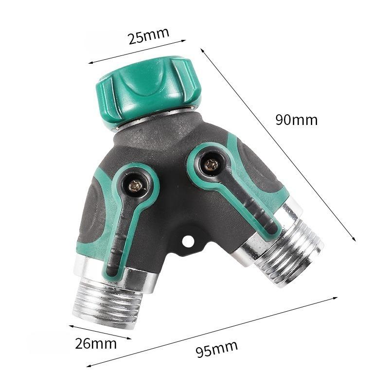 4-Way & 2-Way Garden Hose Splitter - 3/4 Heavy-Duty Faucet Adapter with Individual Shut-Off Valves,Brass Connector for Home&Yard