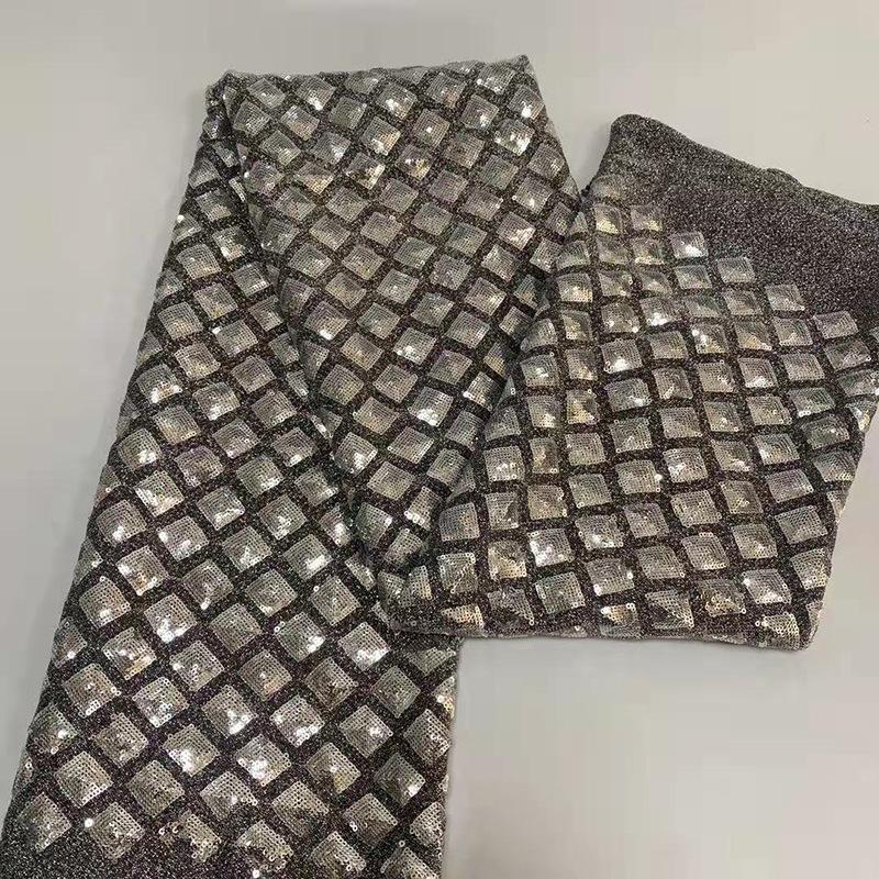 Glitter Fashion Diamond Check Sequins Embroidered Children's Bags Shoe Material Sequins Clothing Fabric Accessories