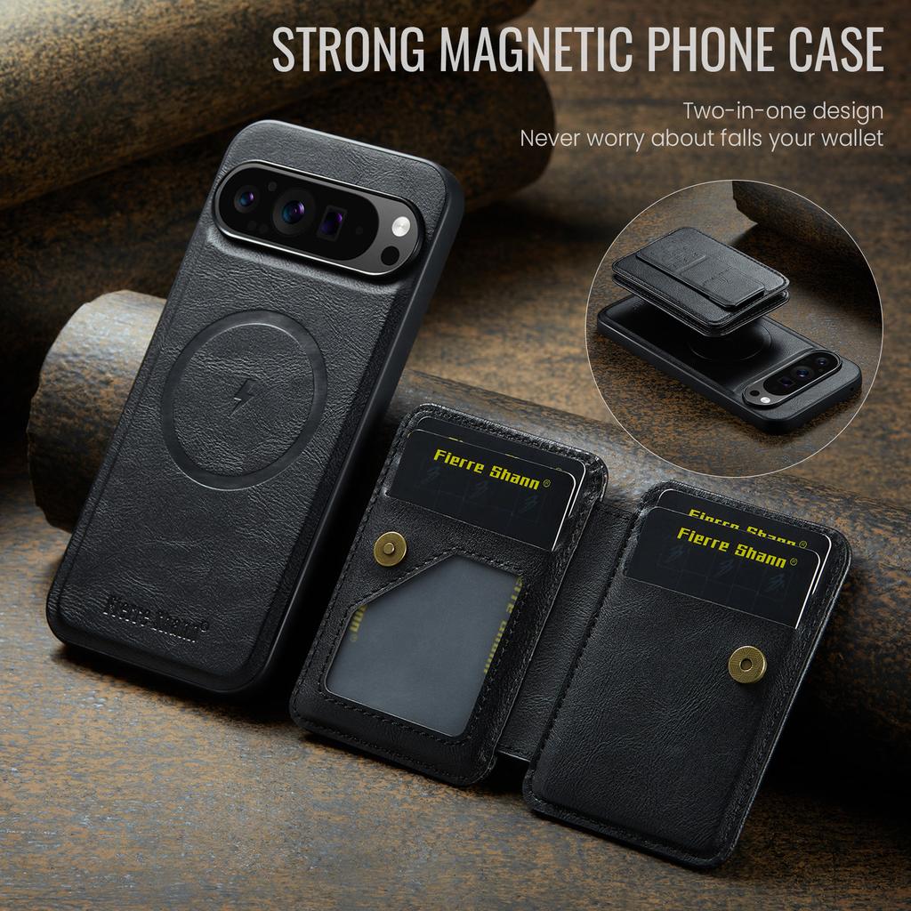 Detachable Magnetic Wristband Auto Leather Phone Case for IPhone Google Pixel 10 Pro XL Pixel9 9a 8 8a 7 7a Card Holder Wallet