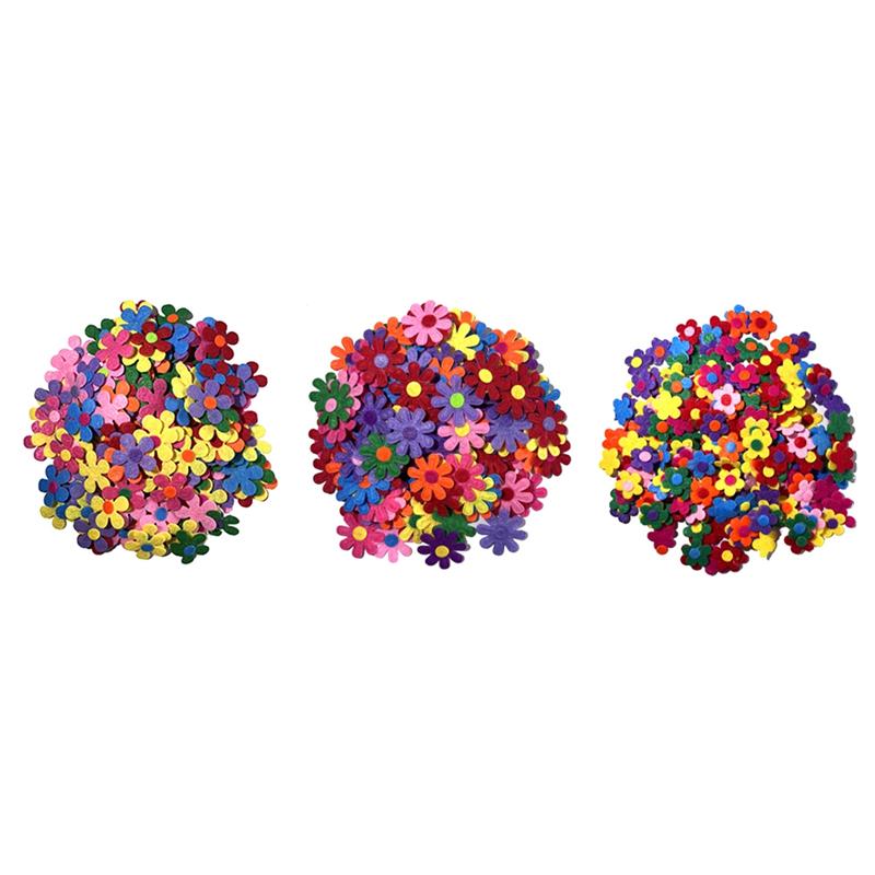 ABWR-300PCS Non Woven Felt Fabric Flower Wall Stickers DIY Party Decor For School Classroom Handmade