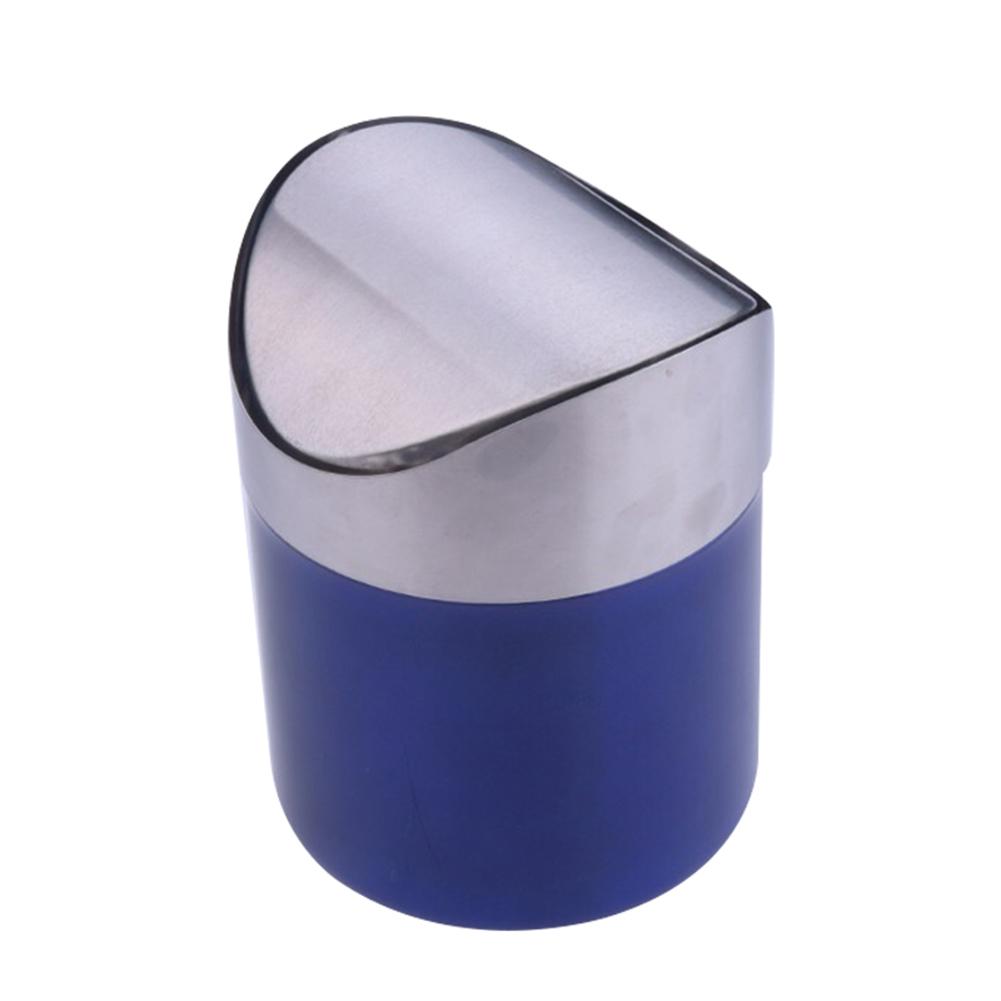 Mini Countertop Trash Cans Stainless Steel Small With Swing Top Lid Stain Proof Trash Cans For Car Office Kitchen Peelings Crumb
