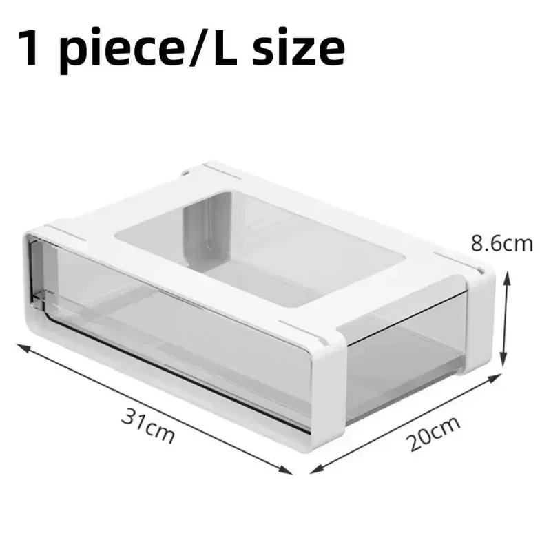 

Transparent desktop storage drawer, non-perforated large-capacity underwear cabinet drawer, under-desk hidden storage tray