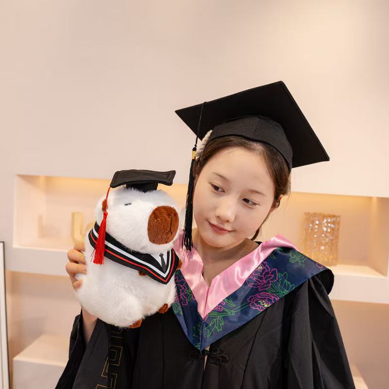 25cm Simulation New Graduation Doctoral Animal Doll Stuffed Plush Toy Cartoon Anime Cute Pillow Gift for Friends Fun Doll