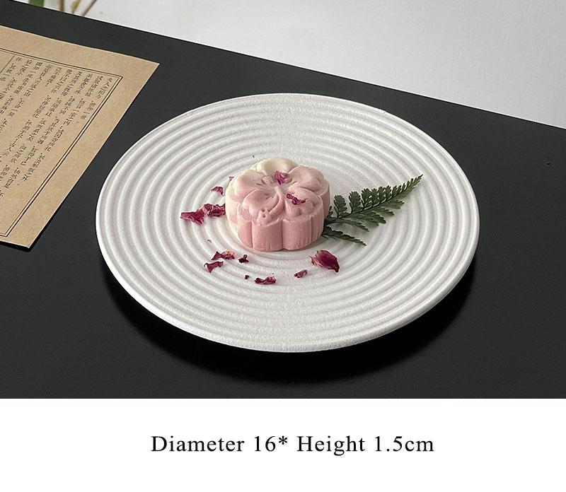 Ceramic Spiricle Plate Household 8 Inch New Vintage Exquisite Dessert Cake Dishes Creative Solid Round Afternoon Tea Tableware