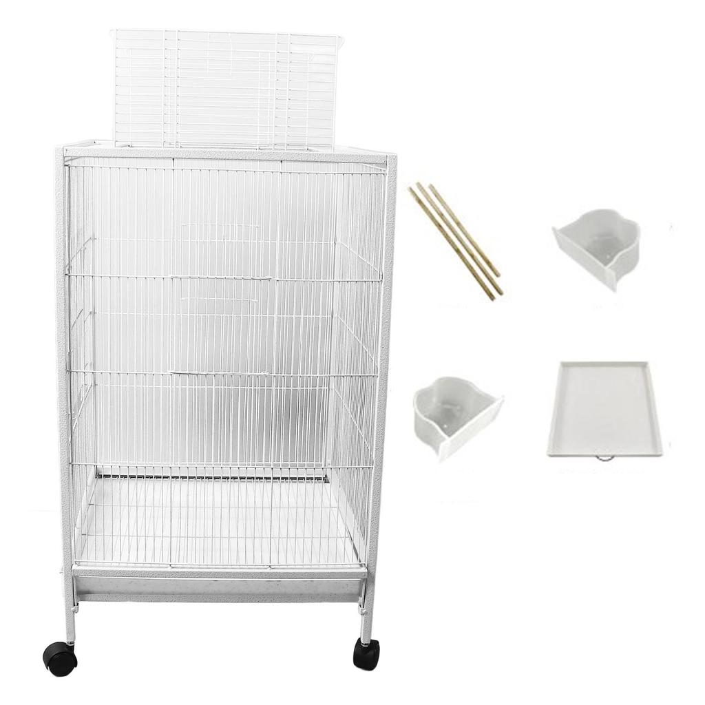 Bird Cage Rustproof Durable Metal Parrot Cage Multifunctional Large Bird Cage with Rolling Stand