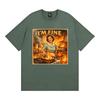 Retro I' M Fine Meme Funny Sarcastic Housewife Graphic T-shirts Men Women Fashion Gothic T Shirt Casual Cotton Oversized T-shirt