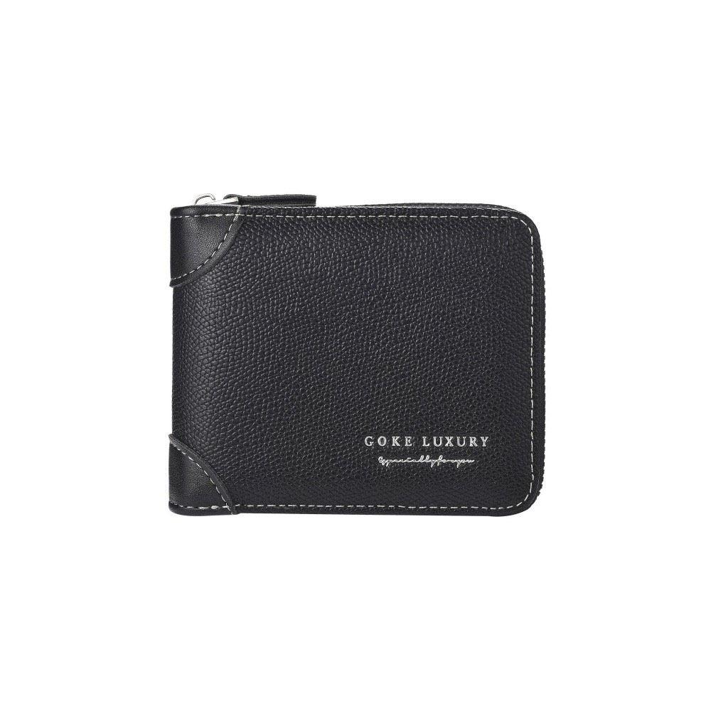 Solid Color Men's Wallet PU Leather Coin Purse Card Bag Business Card Holder  Daily