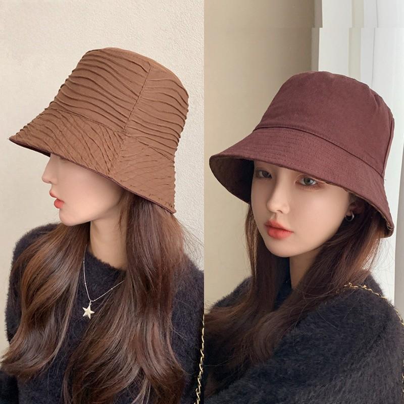 Cotton Twill Wrinkled Fisherman Hat For Winter Casual Outdoor Travel