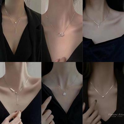 Trendy Damen Schlüsselbein Halskette: Leichter Luxus und minimalistischer, kühler Stil