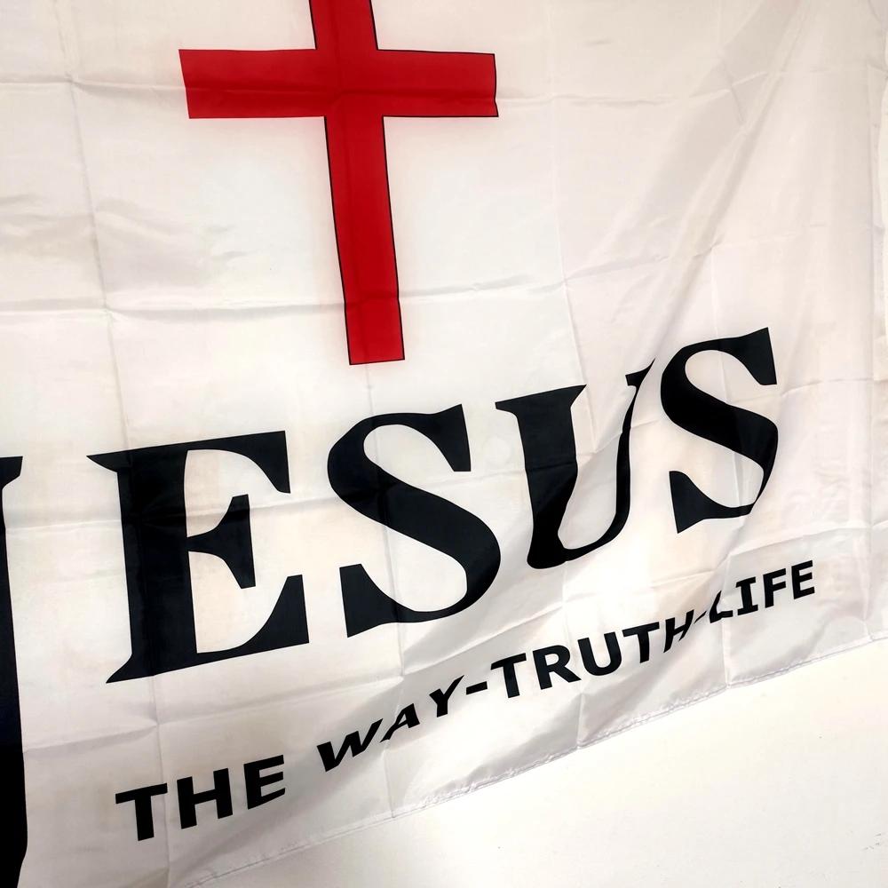 Jezus De Weg Waarheid Leven Vlag, Polyester Banner, Buiten Decoratie, 90x150cm