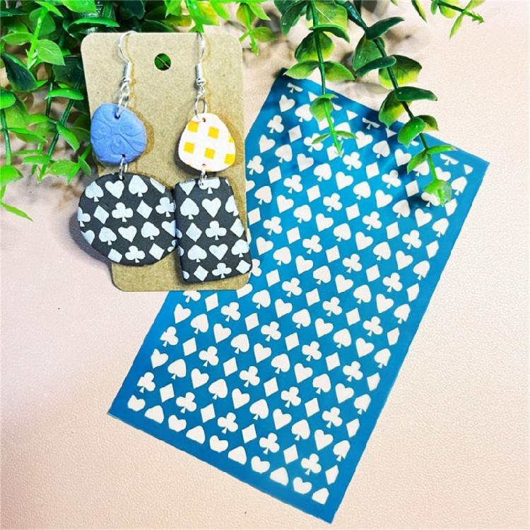 Valentines Day Silk Screen Stencils Reusable Earrings Screen Printing Stencils Lovely Heart Mesh Transfers Stencils