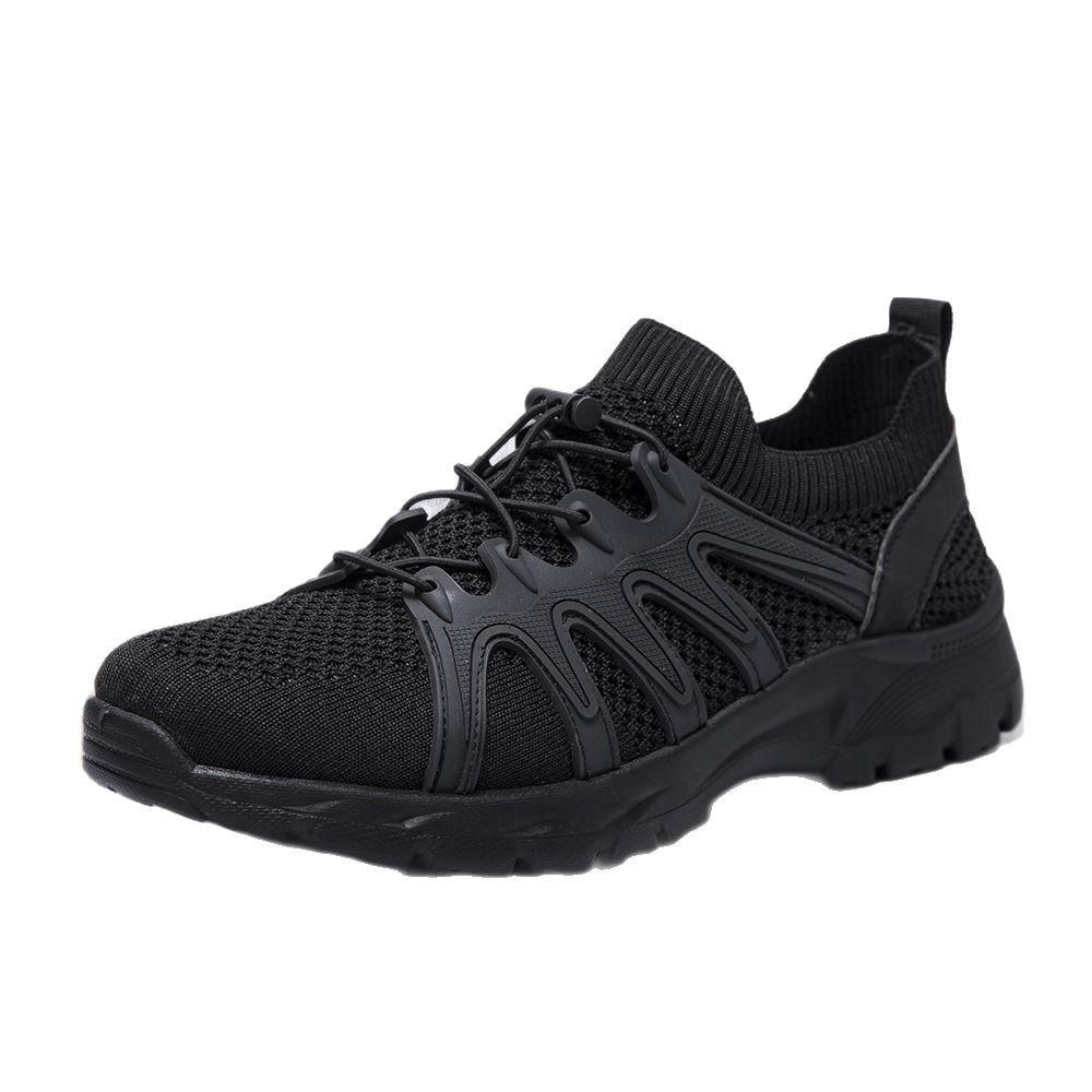 Outdoor Men's Shoes Black Simple Breathable Light Shoes Mesh Casual Shoes Supply Men's Work Shoes Sports Shoes