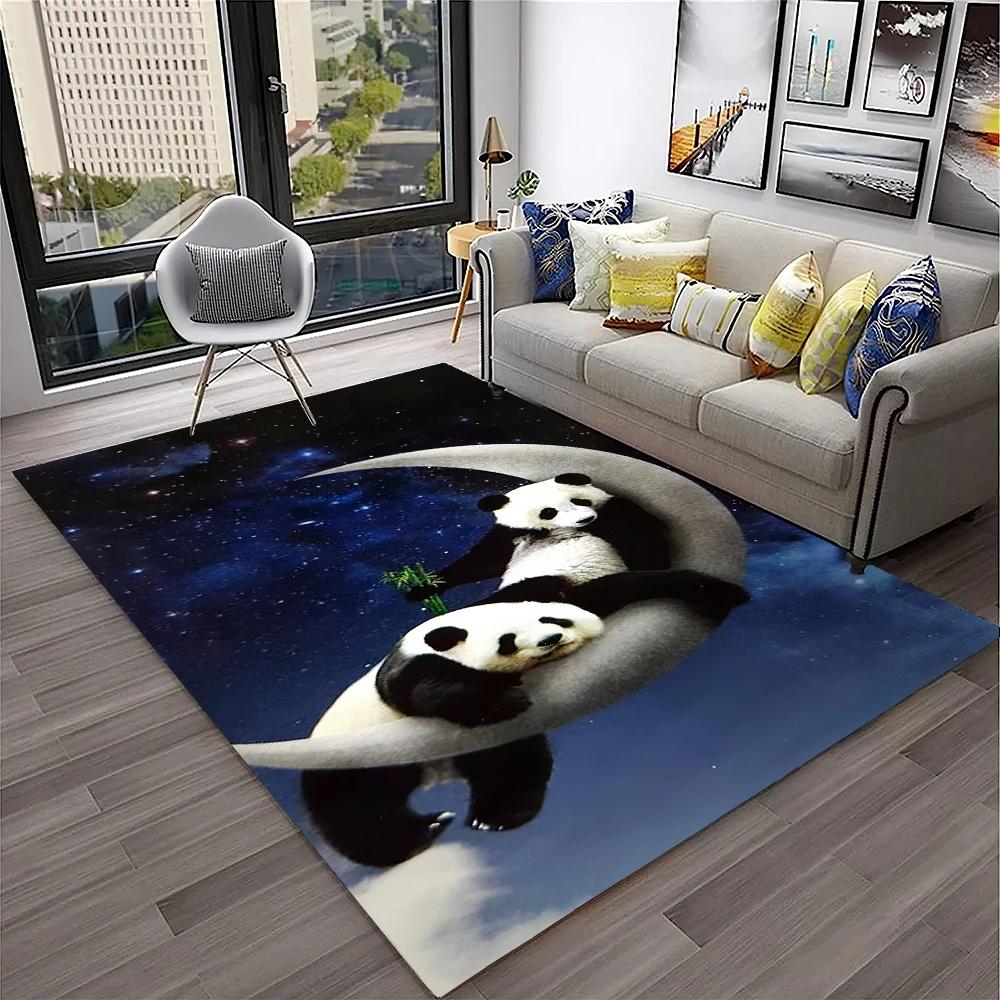 3D Cartoon Cute Panda Animal Child Play Carpet Rug for Home Living Room Bedroom Sofa Doormat Decor,Area Rug Non-slip Floor Mat