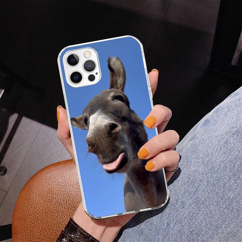 Funny Donkey Phone Case For iPhone 13 12 Mini 11 Pro Max XS XR X SE 7 8 Plus 5S 5 6S 6 Gift Print Cover Fundas