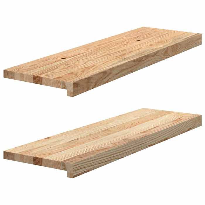 VidaXL Appuis de fenêtre 2 pcs non traité 80x25x2 cm bois chêne massif 4009102