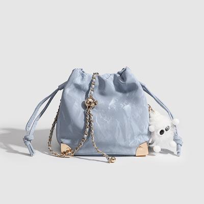 Strukturierte Handtasche für Damen Frühling und Sommer Bucket Bag Modische Lässige Vielseitige Schultertasche Umhängetasche
