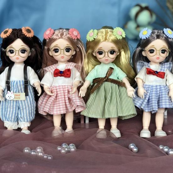 2Pcs 17cm Dolls Lovely Shape Realistic Image Miniature Dress-up Doll Toys Birthday Gift