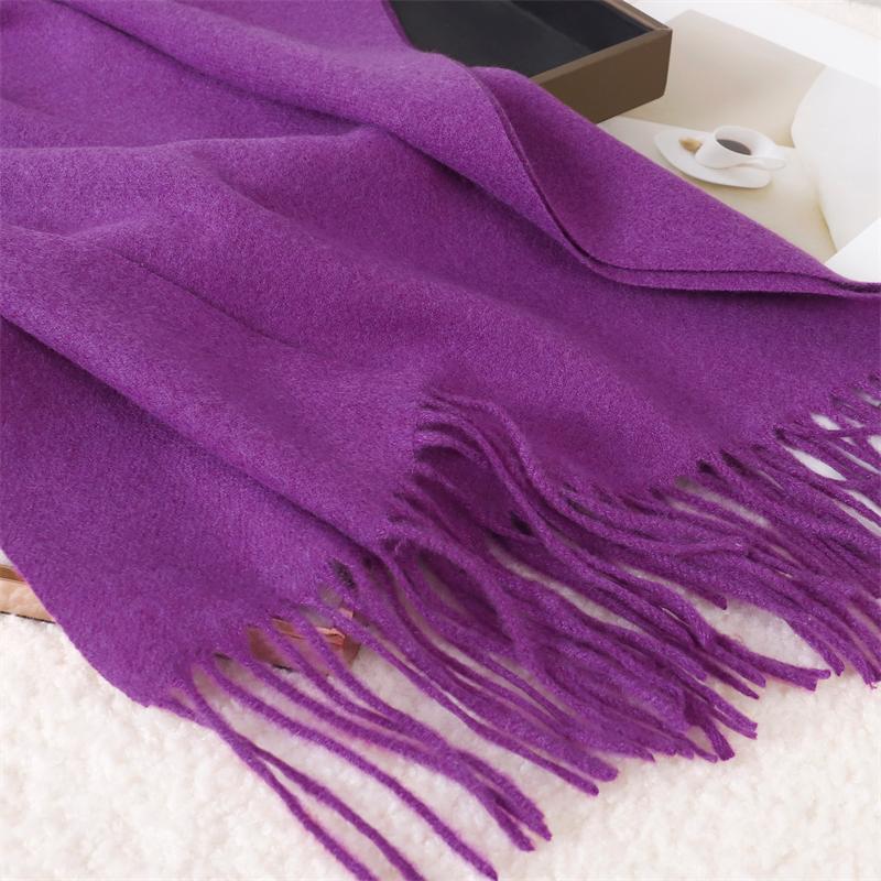 Winter Warm Luxury Imitation Cashmere Scarves Solid Color Fashion Shawl Wrap Ladies Blanket Foulard Pashmina Bandana Scraf
