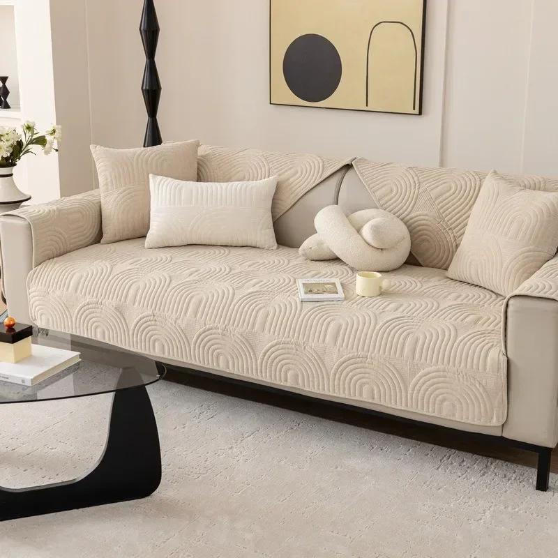 

1шт жаккардовая шенилловая диванная подушка однотонный шезлонг диванный коврик противоскользящий Г-образный чехол для дивана для декора гостиной A 70x70