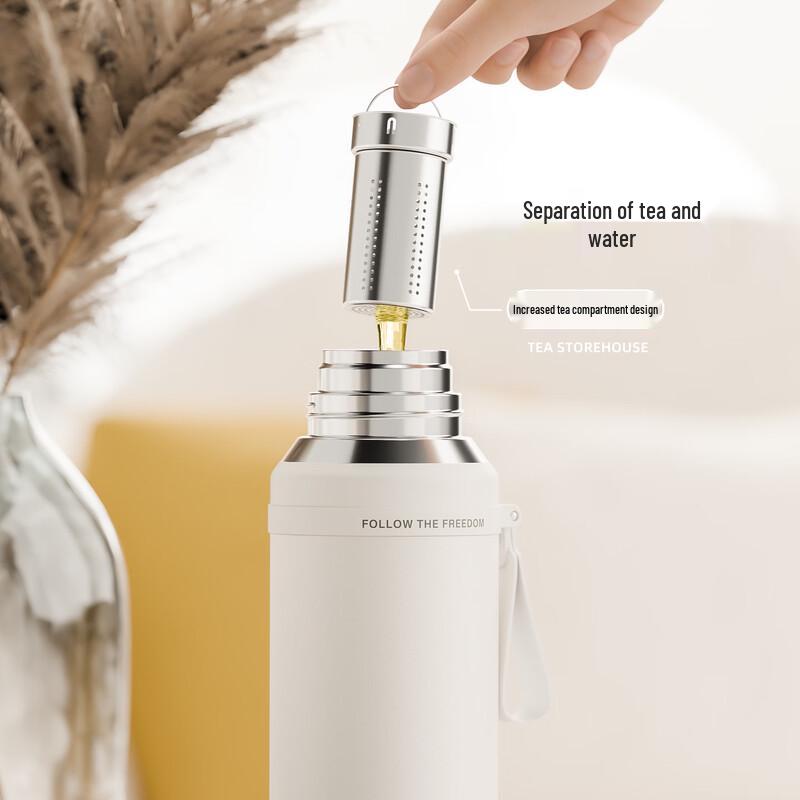 ENIVAL 1000ml Outdoor Tea Infuser Thermos Bottle