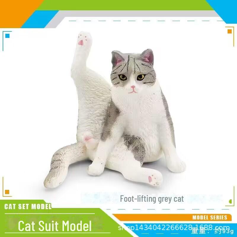 Seashell Cat Figurine: Realistic Kitten Toy Model