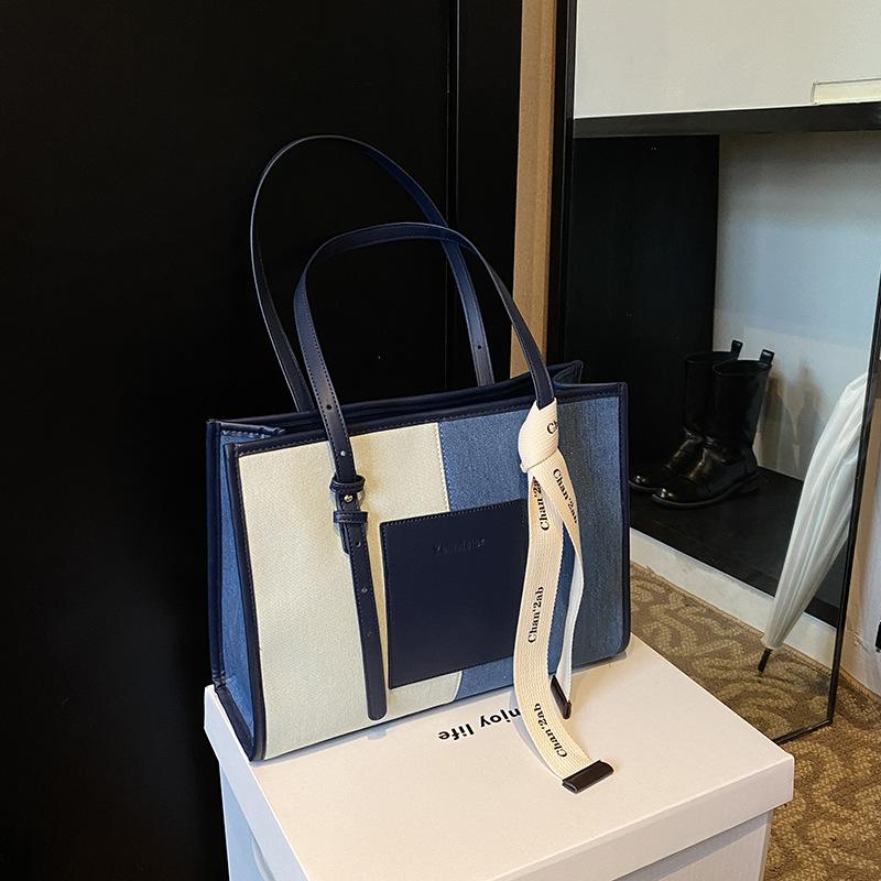 Denim Bag Women's Large-capacity New Versatile Casual Shoulder Tote Bag