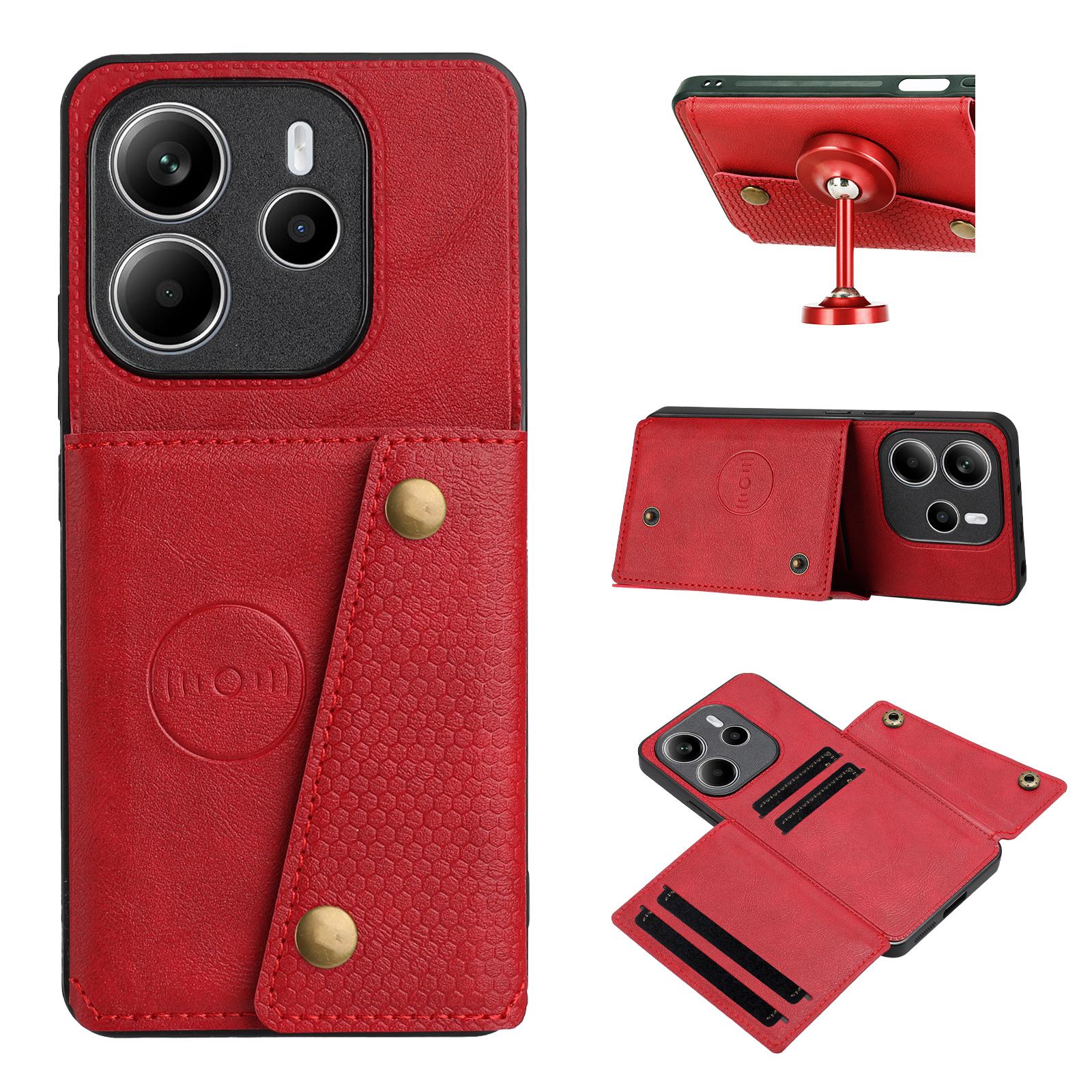 

Для Xiaomi Redmi Note 14 4G (163,25 мм) Чохол з відділеннями для карток, підставкою, зі шкіри + ТПУ, для телефону D
