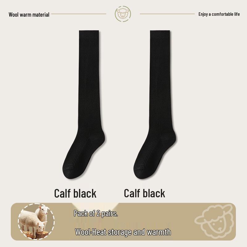 Wool Over-the-Knee Stripe Socks - Slim, Warm, Thigh-Length for Autumn & Winter