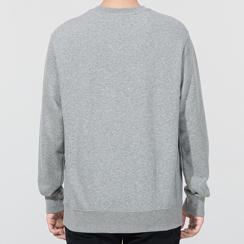 Nike Casual Crew Neck Sweatshirt Breathable Knitted Long Pants Sports Suit Men Sweatshirt, Pants Dark-Heather-Gray BV2667-063+CK6366-063