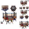 High-quality Plastic Wrestler Action Figure Set For Children's Play Includes 4 Wrestlers And A Four-sided Arena