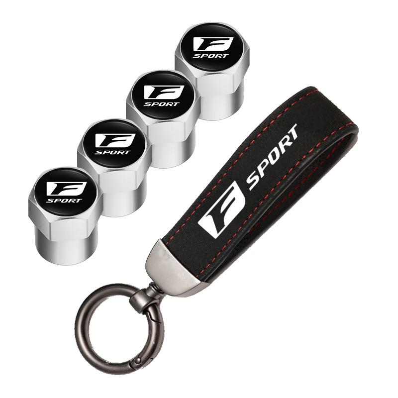 BJYL6 Interior Stickers Car Tire Wheel Valve Caps Cover Suede Car Key Chain Ring Keychain For Lexus RX330 IS250 Ct200h ES300h RX350 IS