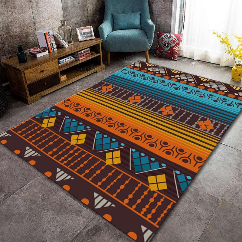Bosmian Bedroom Splicing Carpet Retro Light Luxury Living Room Coffee Table Floor Mat Turkish Ethnic Style Carpet
