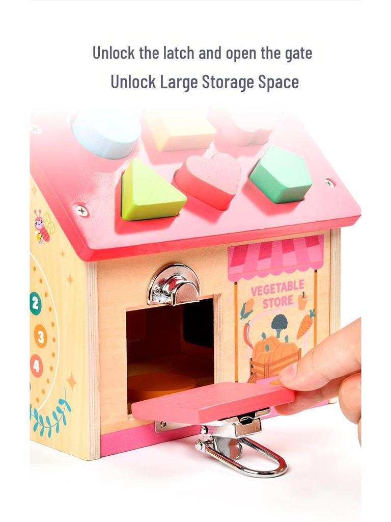 Montessori Busy House: Baby Enlightenment & Educational Unlocking Box with Teaching Aids and Toys