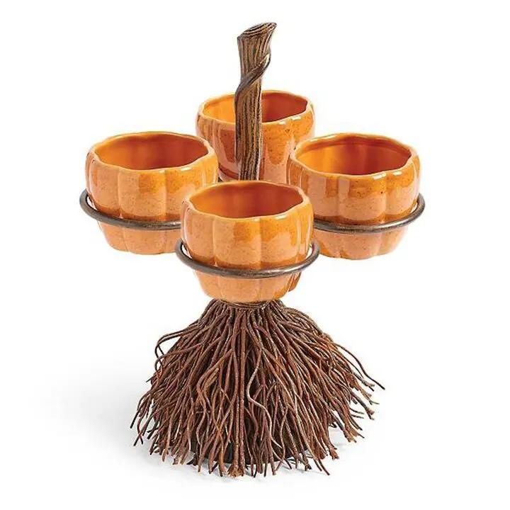 Halloween Pumpkin Snack Bowl Rack Desktop  Closet Organizer  Kitchen Organizer Shelf