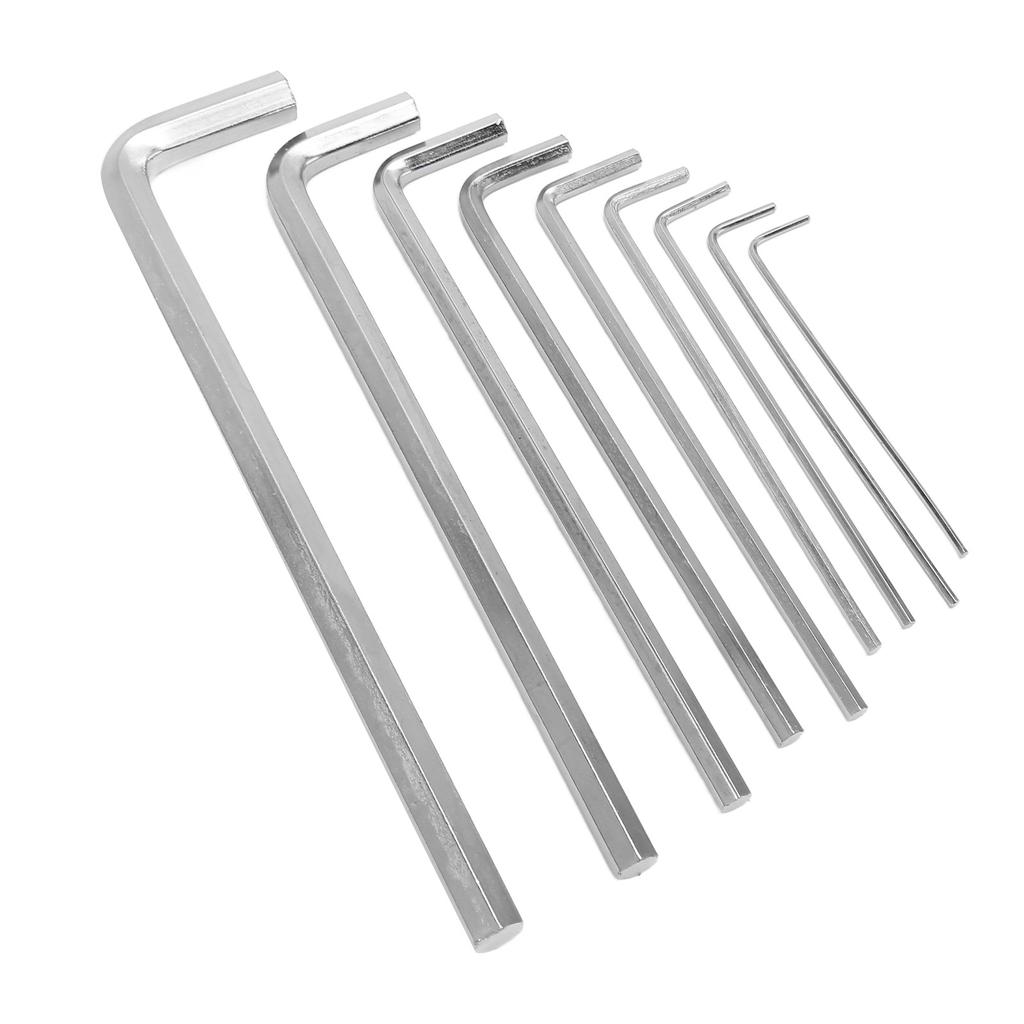 9Pcs Hex Key Wrench Set Long Arm High Carbon Steel Metric Hex Wrench Set with T Handle