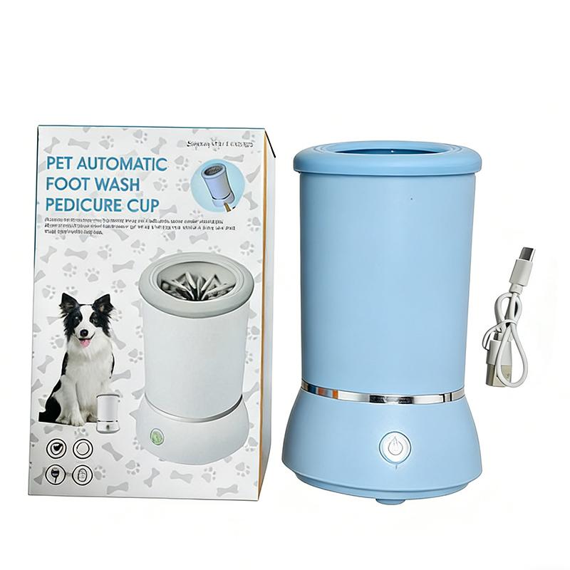 

USB Rechargeable Automatic Cleaner Portable Dog Paw Washer Electric Massager for Small To Medium Dogs Cats Paw Cleaner Massager синий