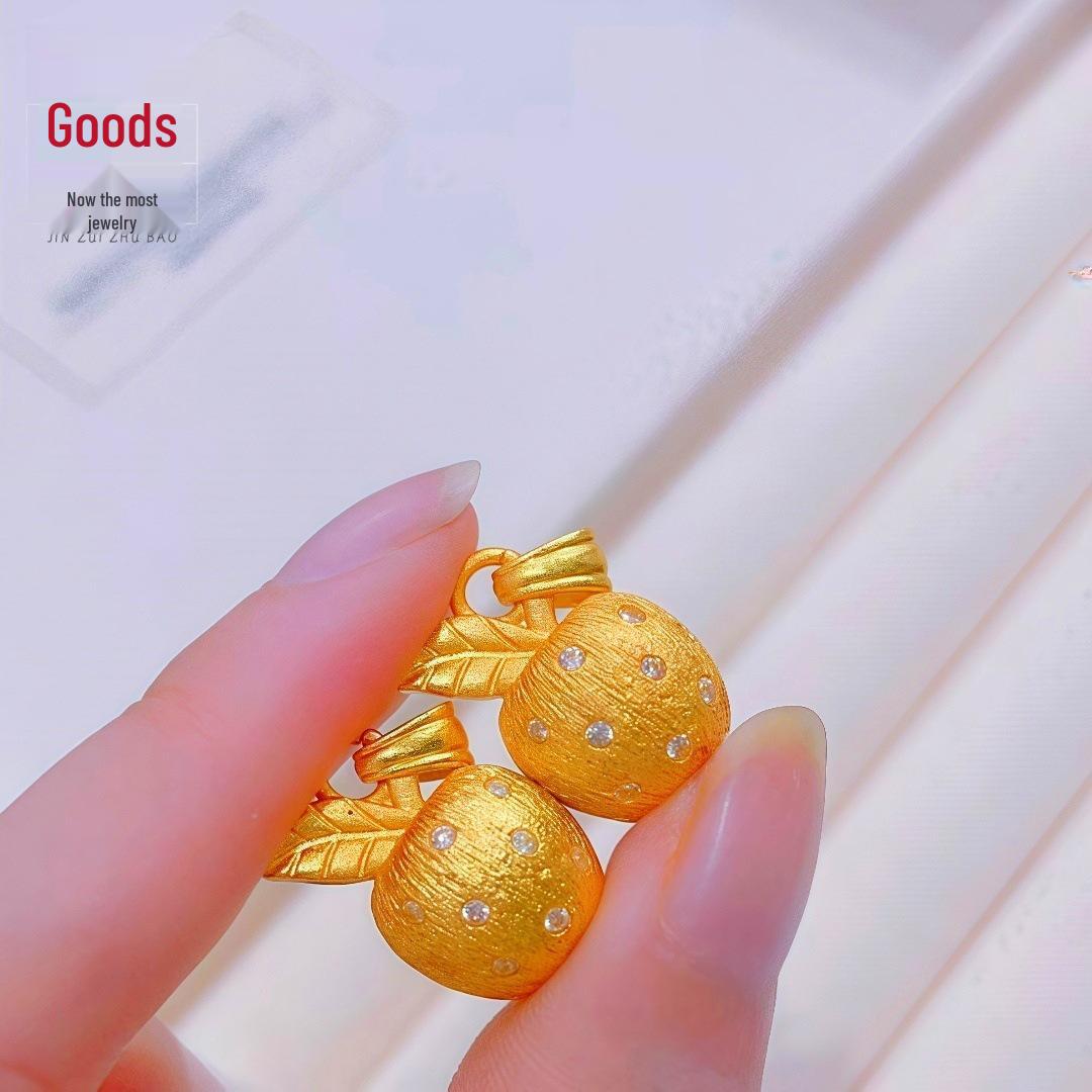 

Gold-Plated Rhinestone Apple Pendant Necklace for Women – Elegant Christmas Gift