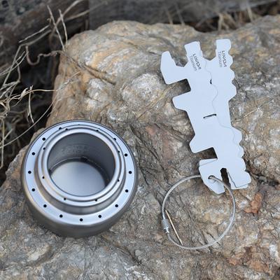 Mini aragaz portabil cu alcool din titan cu capac, suport pentru sobă încrucișată, suport pentru camping în aer liber, drumeții