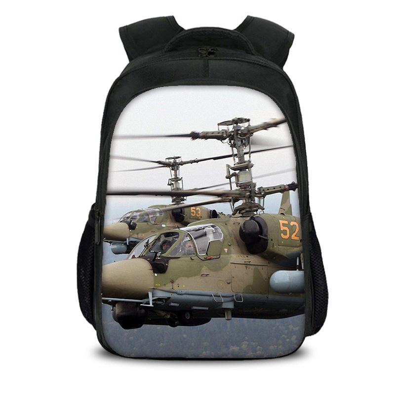 Helicopter Large Capacity Lightweight Double-layer Backpack with New Mechanical Printing the Best Gift for Boy and Girl Schools