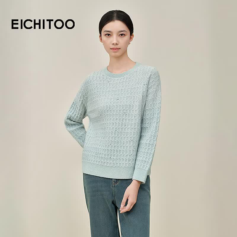 EICHITOO Women s Soft Knit Long Sleeve Sweater L