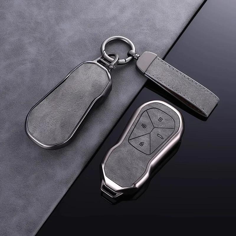 Nový kryt pouzdra na klíče od auta ze slitiny zinku a kůže, chránič klíčenky pro Xpeng G6 P5 P7 G9 G3i, autodoplňky do interiéru