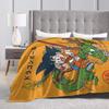 Goku & Shenron Fleece Blankets DBZ Novelty Throw Blankets for Sofa Bedding Lounge 125*100cm Bedspread,