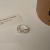 Fashionable Open Copper Ring With Irregular Pearl For Women In Trendy Summer Style