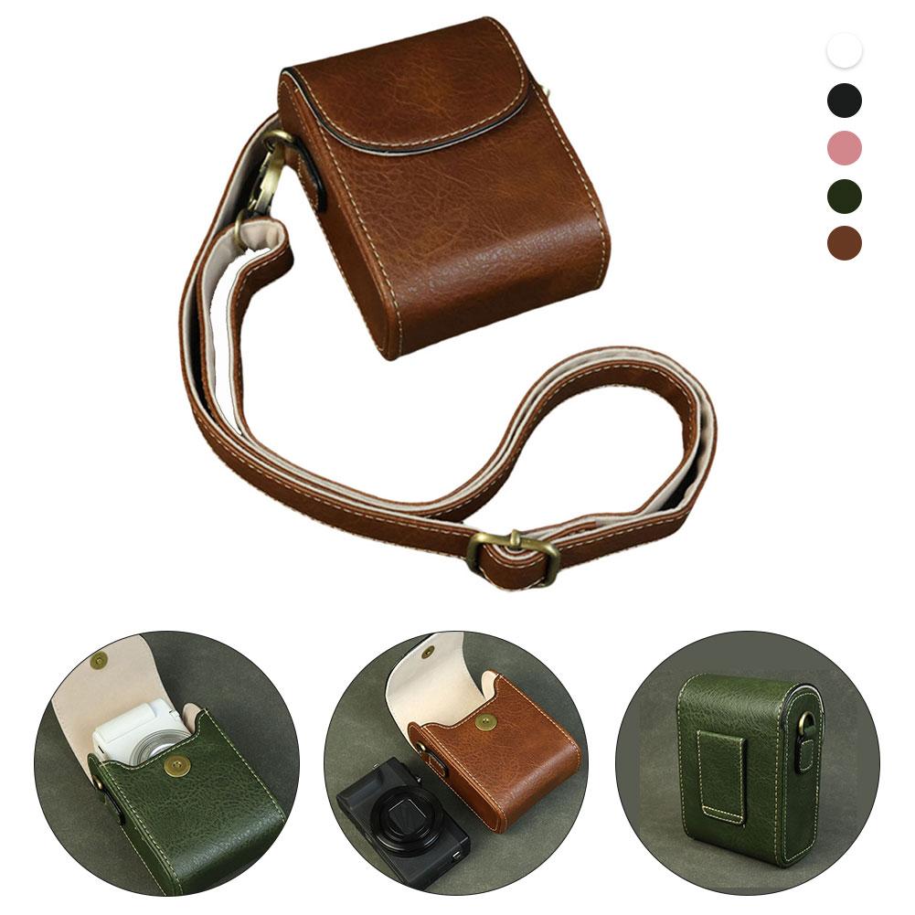 PU Leather Camera Case Universal Camera Vintage Small Protective Bag Waterproof  Travel Crossbody Camera Storage Bag