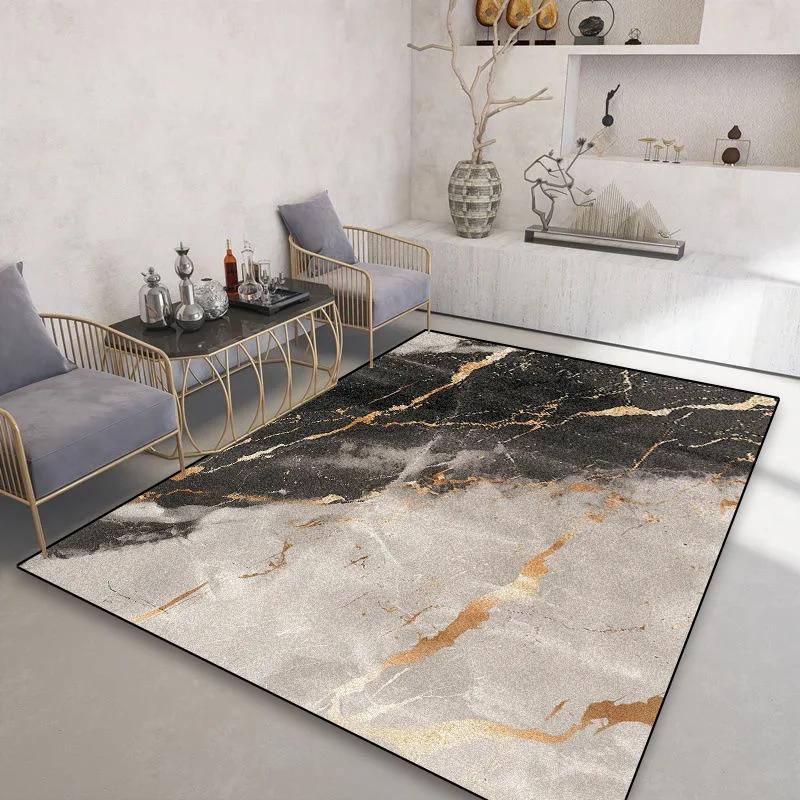 Modern Luxury Marble Carpets for Living Room Abstract Decoration Sofa Area Rug Easy Clean Bedroom Lounge Rugs Non-slip Table M