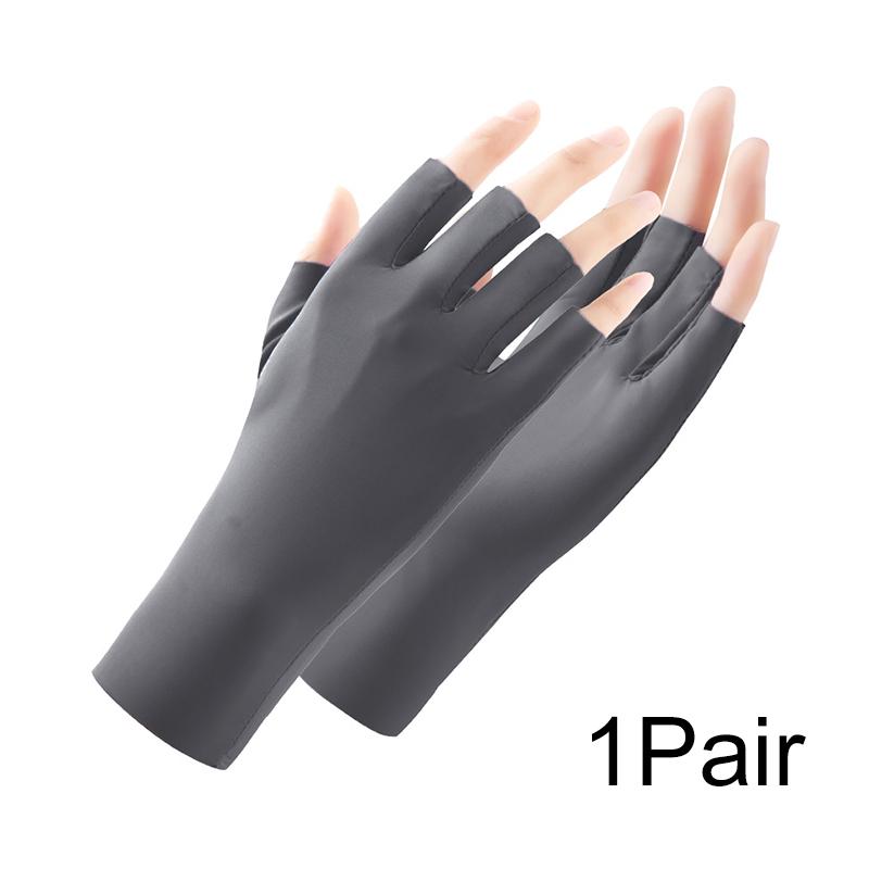 1Pair Solid Color Sports Style Finger Splitting Outdoor Cycling Viscose Filament Fashionable Commuting Half Finger Gloves