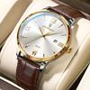 Luxury Business Man Wristwatch Luminous Waterproof Date Leather Watch Fashion Quartz Watches for Men Reloj Hombre