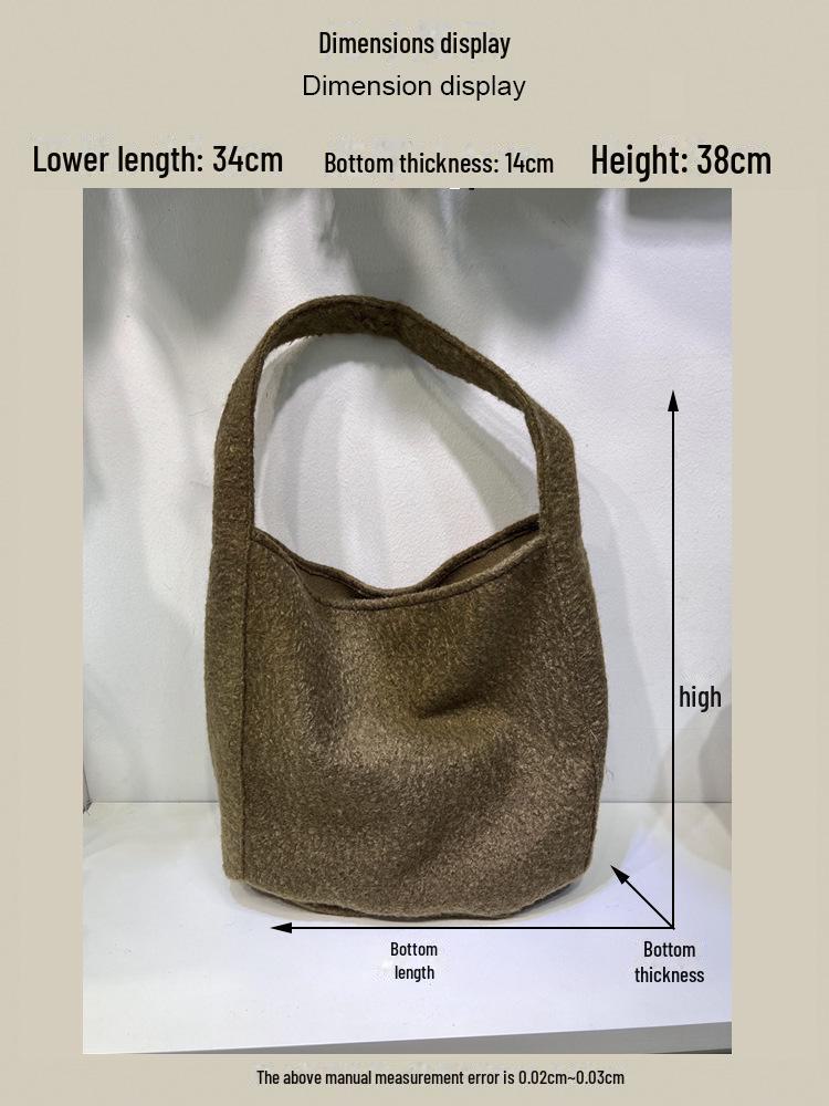 Sonntag Samttasche - Schulter-Tote mit großem Fassungsvermögen für Herbst & Winter, Mutter-und-Kind einfarbige Umhängetasche.